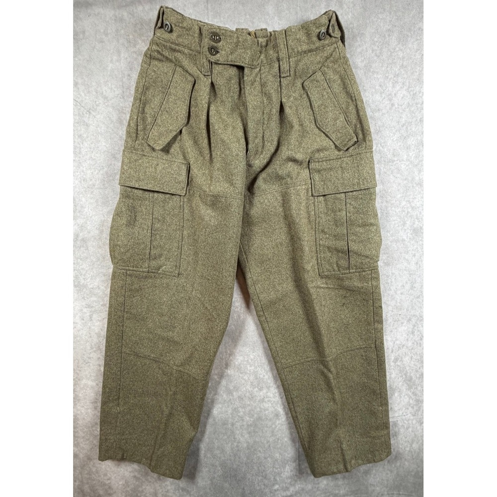 Bundeswehr Vintage 60s Mens Size 28 Wool Cargo Pants Filzlaus West German